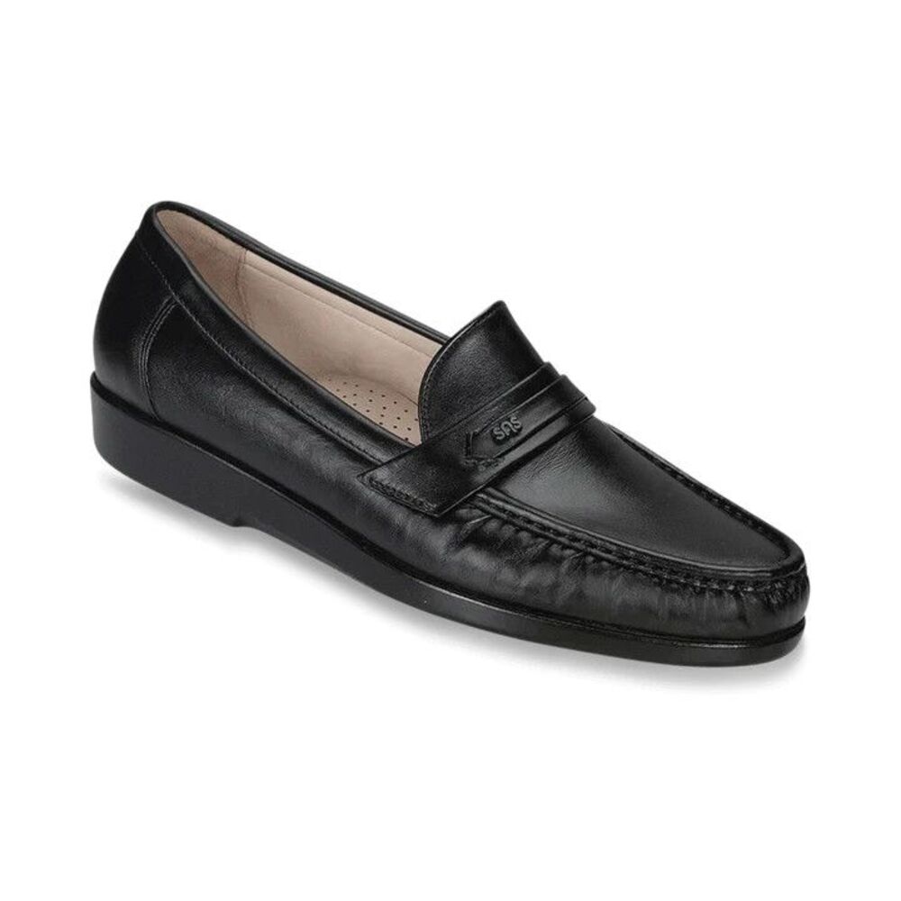 SAS Ace Men's Black Leather Slip-on Comfort Loafers  11 N  Office Formal Church